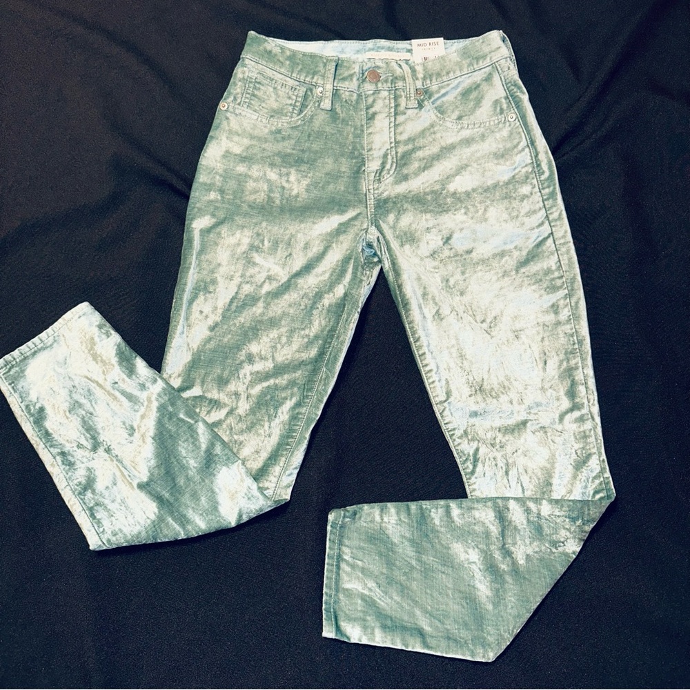 Lucky Brand velour pants Ava cut‎ mid rise skinny size 2 / 26 NWT